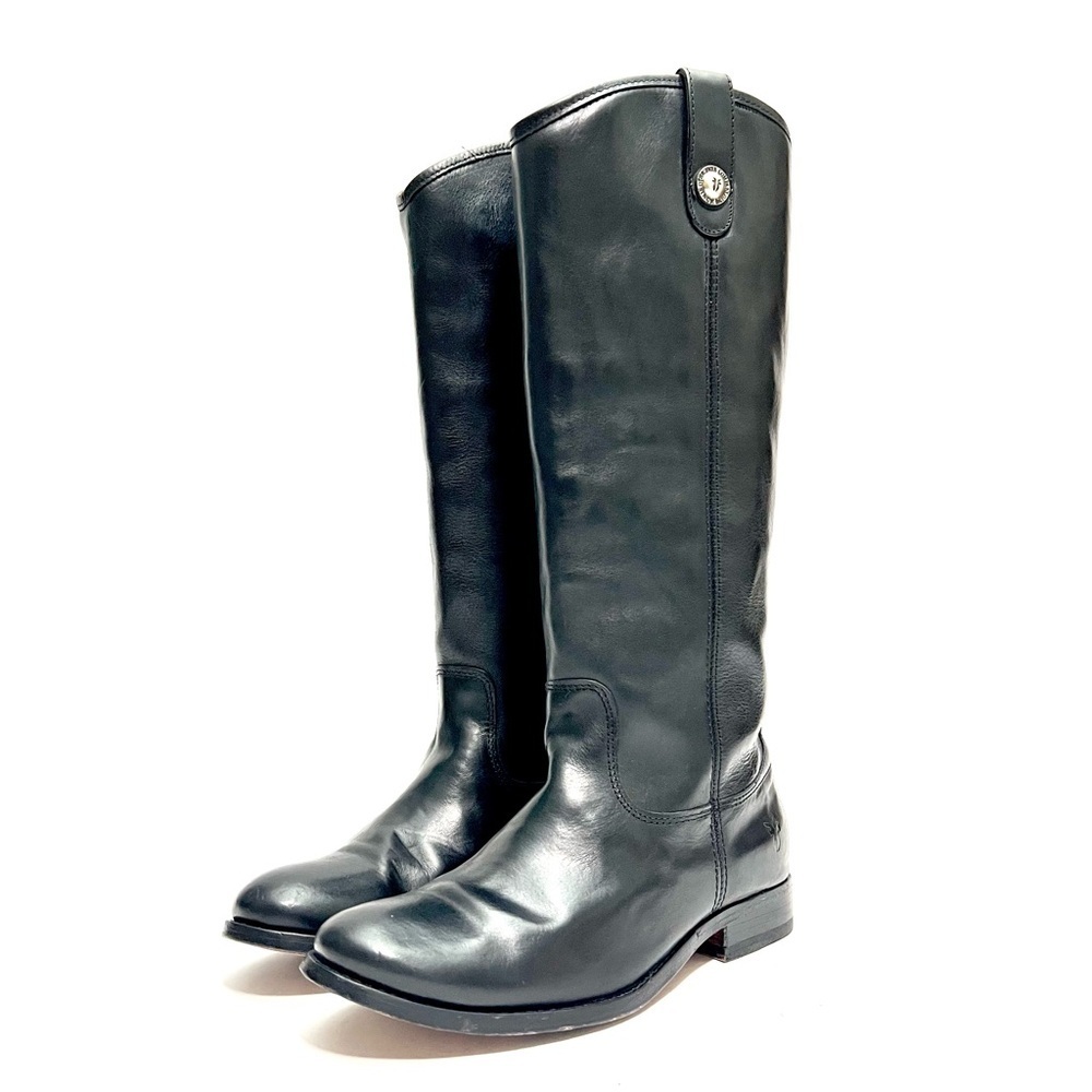 FRYE | Vintage 1990s women's black leather knee high equestrian riding boots - Picture 5 of 8